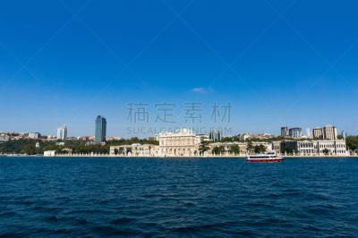 伊斯坦布尔,城市天际线,海洋,接力赛,看风景,水,天空,留白,客船,水平画幅