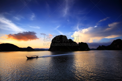 泰国,岛,农牧之神潘,水,天空,水平画幅,高视角,无人,户外,山