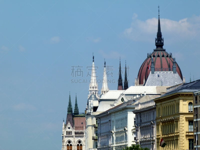 圆顶建筑,天空,布达佩斯,大特写,在下面,蓝色,国际著名景点,匈牙利,著名景点,屋顶