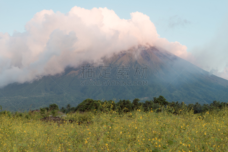 自然,仅一朵花,自由,云,图像,无人,马尔地马荣火山,菲律宾,户外,水平画幅