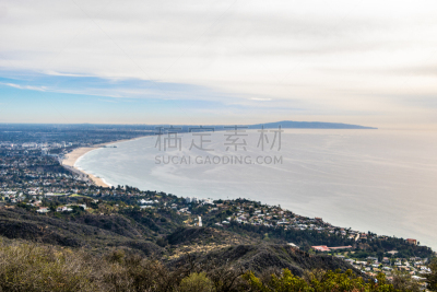 圣莫尼卡海滩,在上面,城市生活,圣莫尼卡,云景,多盘加峡谷,云,环境保护,加利福尼亚,背景