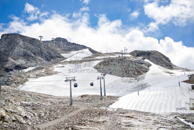 奥地利,山,地形,冰河,hintertux glacier,蒂罗尔,电缆,天空,美,度假胜地