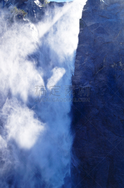 新娘面纱瀑布（优胜美地）,麦瑟德河,梅塞德县,优胜美地山谷,加利福尼亚内华达山脉,垂直画幅,水,不确定,瀑布,无人