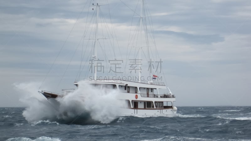 暴风雨,帆船,水,风,龙骨,休闲活动,水平画幅,云,无人,夏天