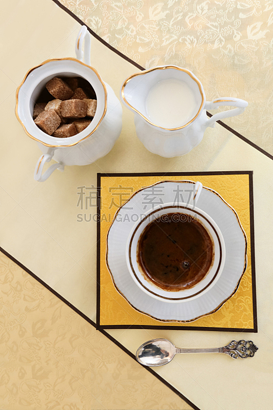 咖啡,垂直画幅,褐色,早餐,丝绸,瓷器,无人,挪威,黄色,杯