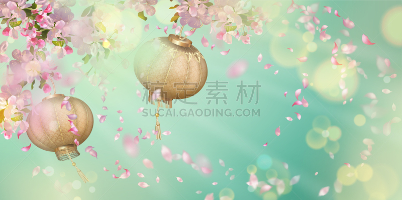 春节,背景,华丽的,灯笼,中国灯笼,风,新年前夕,浪漫,樱桃,传统节日