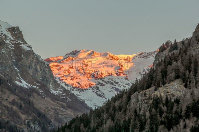 格雷索,山谷,冬天,全景,雪,奥斯塔山谷,岩石,户外,天空,意大利