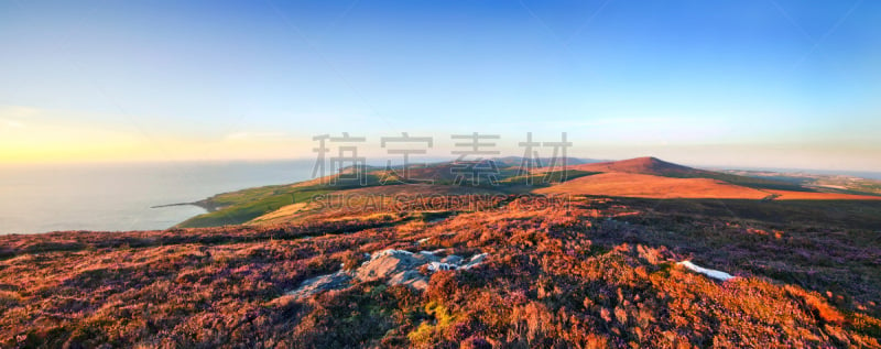 马恩岛,全景,看风景,纽约,天空,停泊的,旷野,摩尔人风格,水平画幅,无人