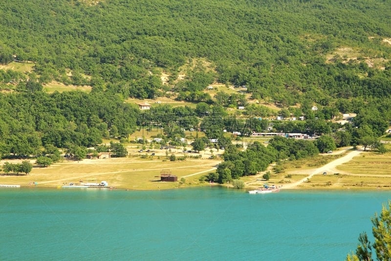 湖,法国,水,美,水平画幅,山,旅行者,夏天,户外,普罗旺斯