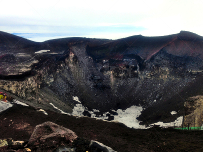 富士山,火山口,云,本州岛中部地区,户外,高处,山脉,白色,自然,七月