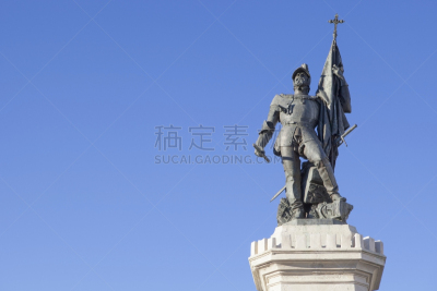 雕像,hernando cortez,西班牙,麦德林,络腮胡子,水平画幅,雕塑,埃斯特雷马杜拉,摄影