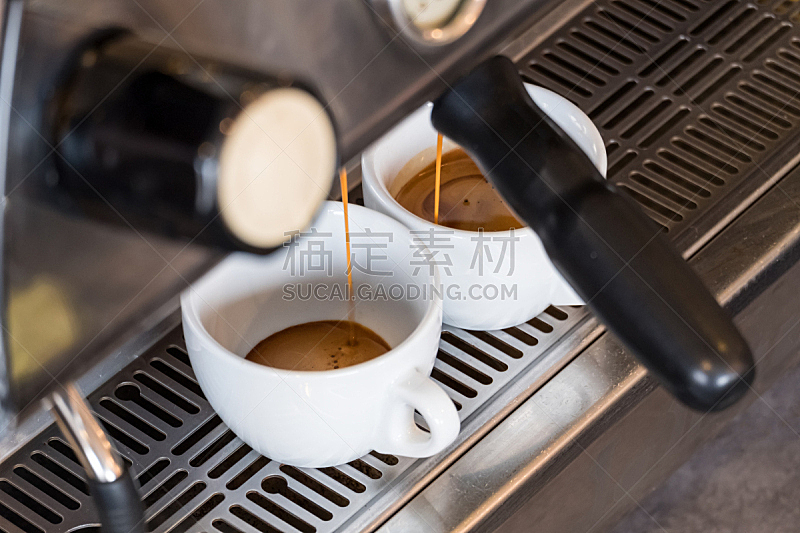 杯,浓咖啡,白色,水滴,咖啡机,热,专业人员,咖啡杯,卡布奇诺咖啡,现代