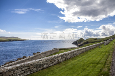 设得兰群岛,墓地,地形,勒威克,自然,地名,水平画幅,山,建筑,无人