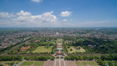 高视角,越南,远古的,顺化,要塞,水平画幅,顺化王宫,无人,寺庙,古老的