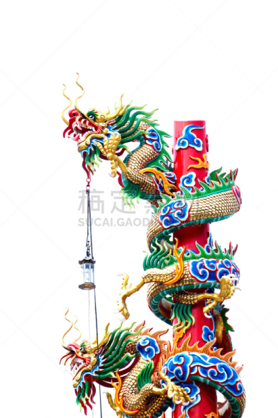 龙,白色背景,华丽的,泰国,动物,雕塑,雕像,东,亚洲,符号