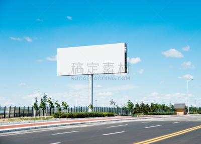 布告栏,空白的,路,公路,路边,交通标志,计算机制图,巨大的,天空,留白