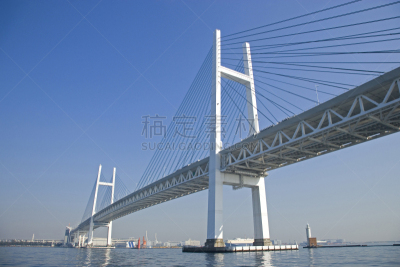 海湾大桥,横滨海湾大桥,旧金山,横滨高速铁路,桥,横滨,天空,水平画幅,无人,海港