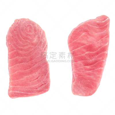 两个物体,白色背景,切片食物,分离着色,视角,牛排,菜单,横截面,寿司