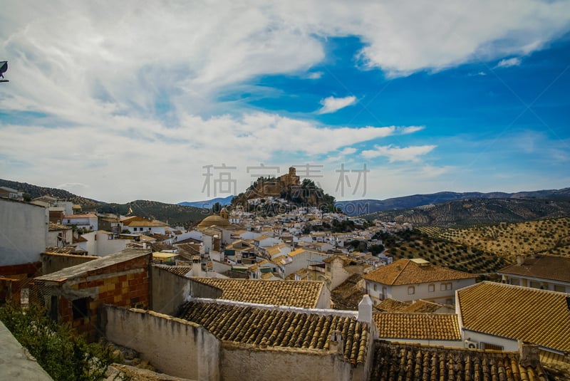 都市风景,蒙特弗里奥,西班牙,城堡,自然美,山,美,水平画幅,墙,美人