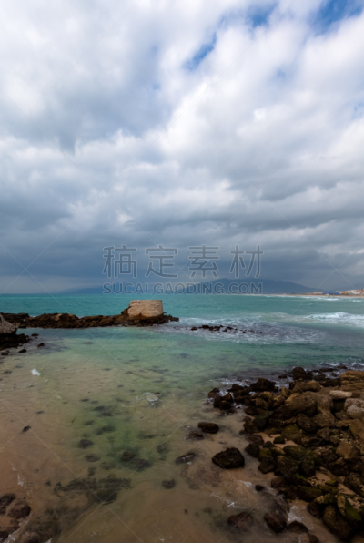 塔利发,长矛,海滩,玛瑞尔·布婀罗,高架铁路铁轨,加的斯,垂直画幅,摩尔人风格,建筑,欧洲