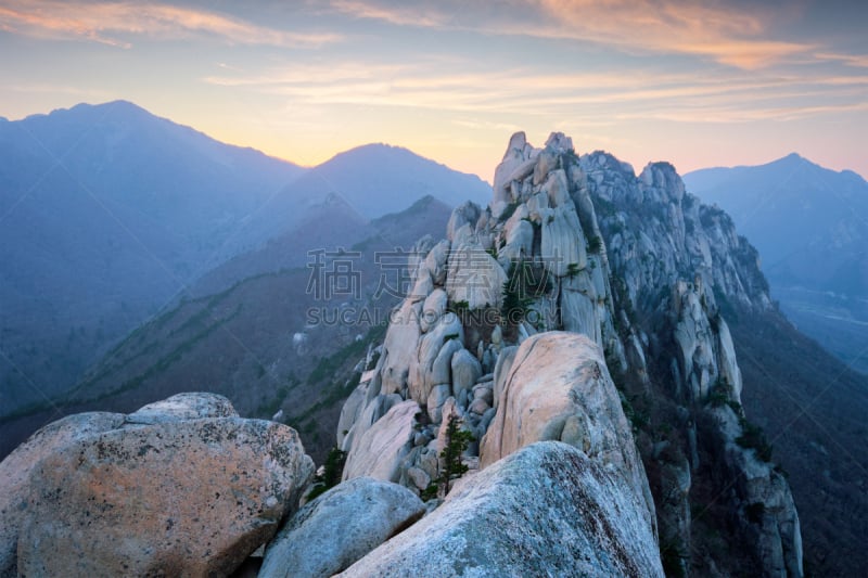 岩石,国家公园,看风景,南,雪岳山,巨石,韩国,朝鲜半岛,植物,石头