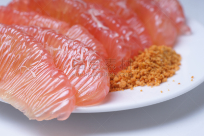 粉柚,部分,红宝石葡萄柚,饮食,早餐,水平画幅,生物,水果,酸味,白色背景