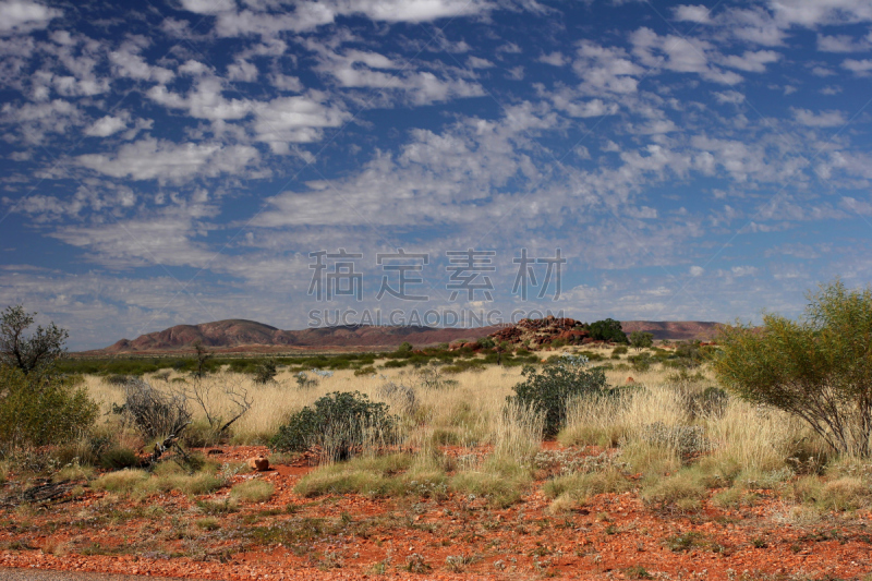 天空,蓝色,在下面,偏远地区,红岩石,红土,西澳大利亚,水平画幅,山,无人