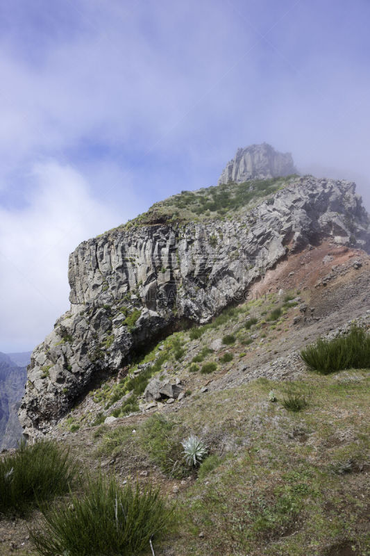 皮科,马德拉群岛,岩层,马德拉,垂直画幅,山,大西洋群岛,夏天,户外,石头