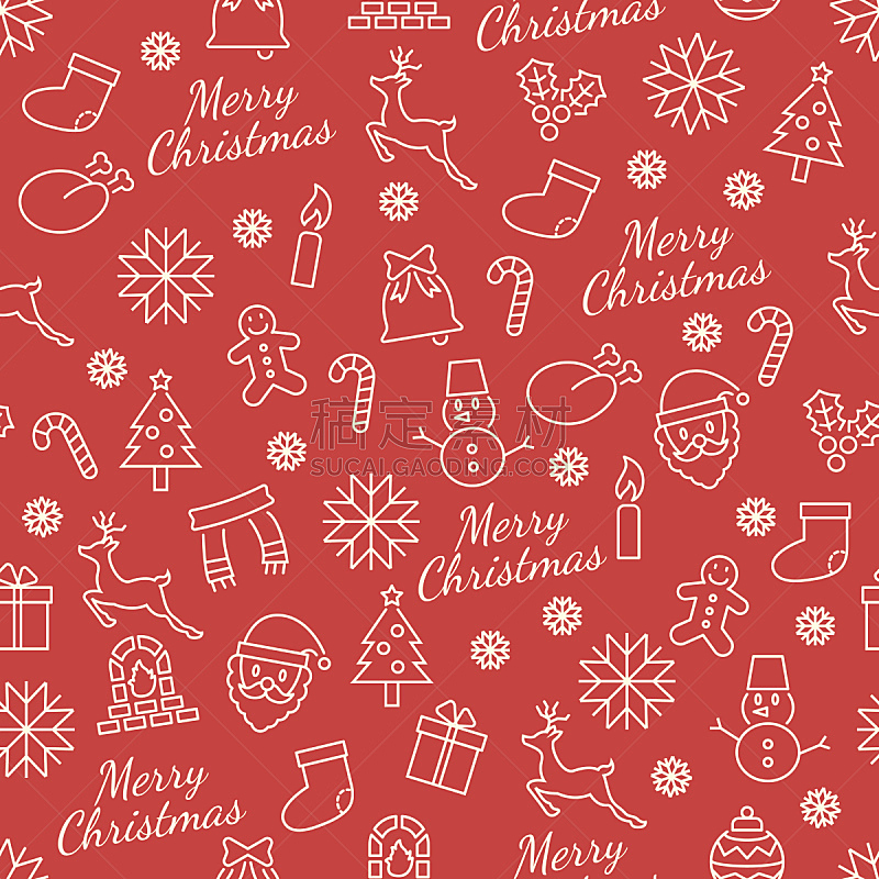 符号,四方连续纹样,线条,圣诞帽,袜子,雪,无人,榭寄生,绘画插图
