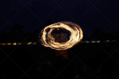舞火者,夏威夷人,夜晚,户外,转动棒,夏威夷大岛,水平画幅,形状,明亮,海滩
