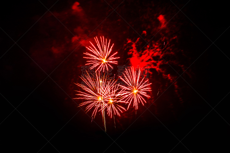 新年前夕,多色的,焰火,传统节日,周年纪念,事件,暗色,背景分离,4k分辨率,泰国