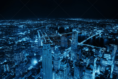 纽约,夜晚,市区,威廉斯堡桥,曼哈顿桥,东河,布鲁克林桥,黑白图片,美国,水平画幅