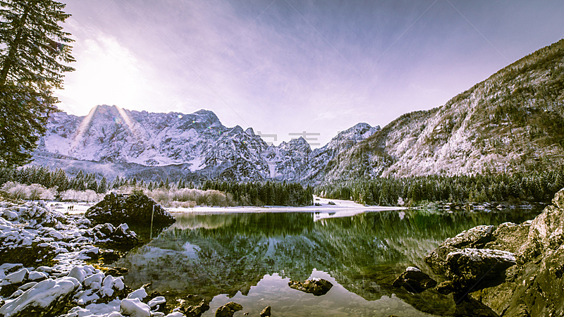 湖,山,雪,美,水平画幅,秋天,多洛米蒂山脉,阿尔卑斯山脉,无人,欧洲