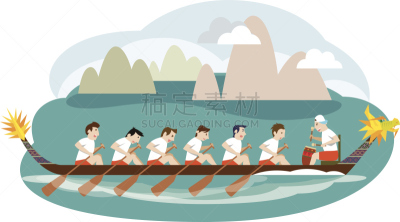 龙舟赛,绘画插图,龙舟,救生艇,桨,天空,艺术,符号,货运,运动员