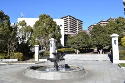 喷泉,日本,新城市,横滨,水,水平画幅,无人,户外,大门,公寓