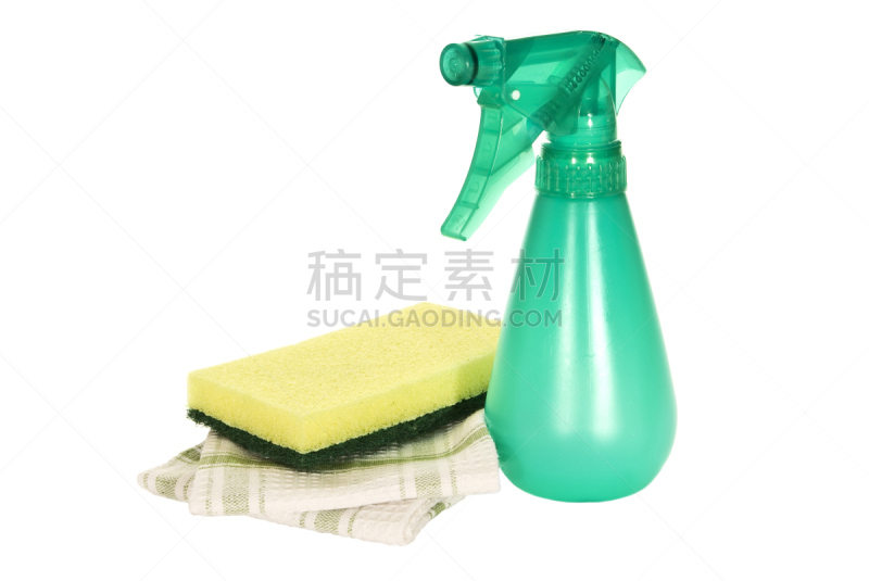 白色背景,抹布,背景分离,黄色,特写,家务,彩色图片,正面视角,清洗,喷
