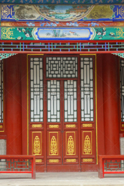 颐和园,门,建筑物门,昆明湖,垂直画幅,门口,旅游目的地,东亚,涂料,过去