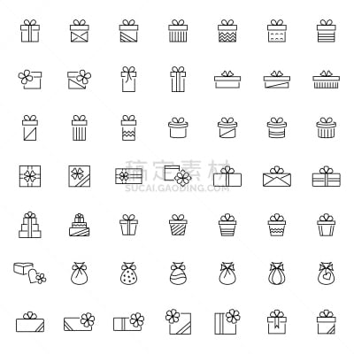礼物,线条,细的,绘画插图,图标集,矢量,高雅,周年纪念,事件,一个物体