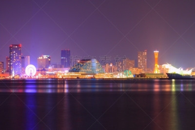 神户,夜晚,兵库县,房地产经纪人,水,度假胜地,水平画幅,海港,户外,都市风景