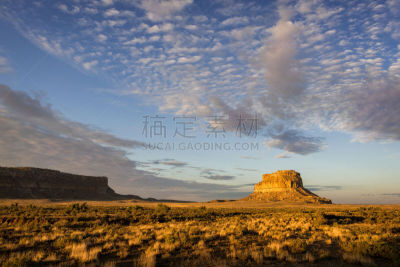 孤峰群,查科峡谷,台地,新墨西哥,天空,褐色,水平画幅,无人,夏天,户外