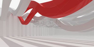阴影,白色,三维图形,式样,建筑,红色,室内,极简构图,日光,弯曲