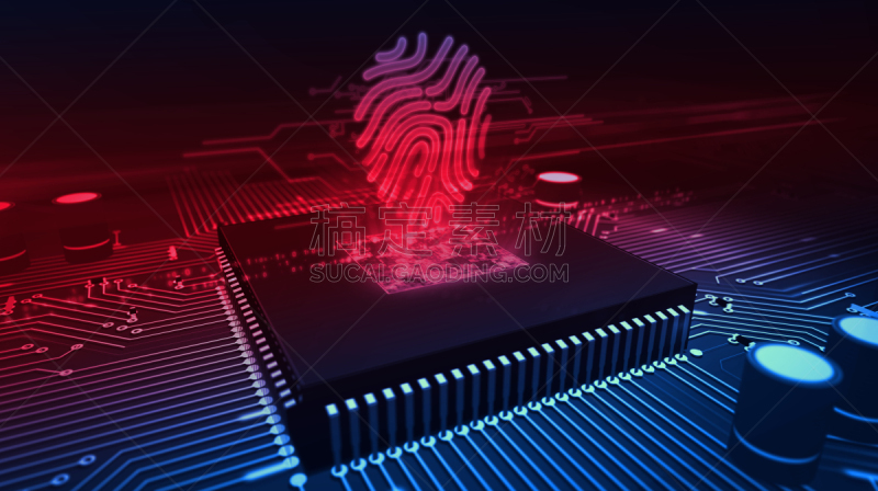 指纹,全息图,中央处理器,经理,手指,手,私密,未来,身份,安全的