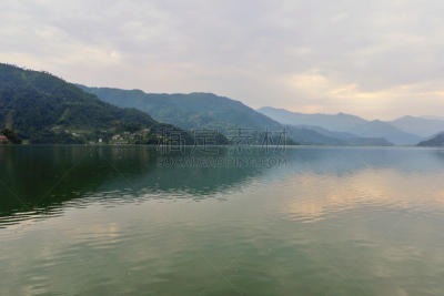 博卡拉,尼泊尔,费瓦湖,沙林扣山,安娜普娜山脉群峰,水,天空,美,水平画幅,山