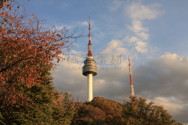 韩国,塔,首尔,建筑结构,亚洲,露天平台,图像,著名景点,无人,户外