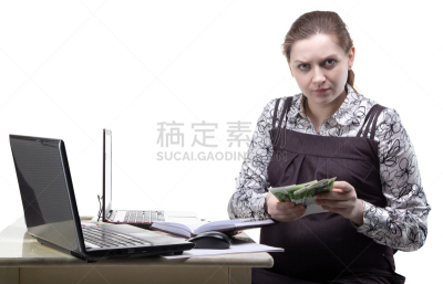 女人,职员通行,笔记本电脑,水平画幅,工作场所,腹腔,白人,仅成年人,俄罗斯,彩色背景