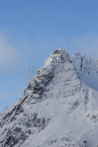 山脉,雪山,特若欧峡,罗弗敦,北地,群岛,垂直画幅,天空,雪,无人