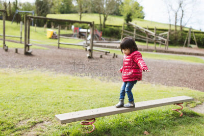 幼儿,户外,进行中,游乐场,春天,女孩,亚洲人种,中国人,日本人,儿童