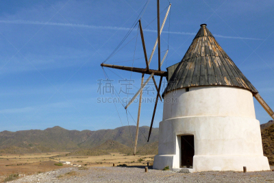 风车,古老的,远古的,建筑外部,房屋,风景,图像,自然公园,唐吉诃德,无人