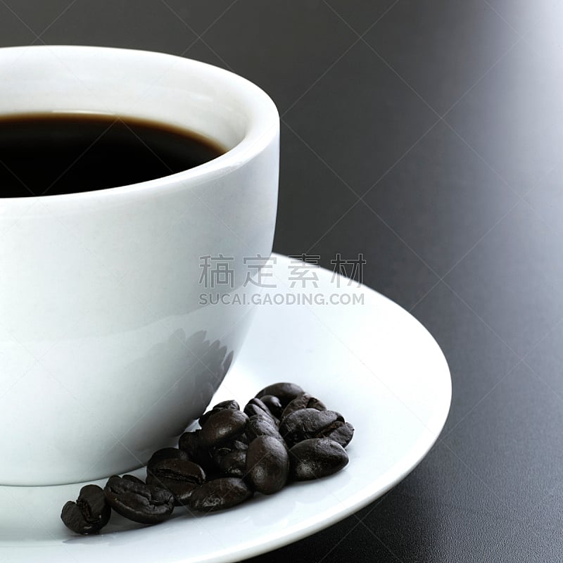 黑咖啡,黑色,在上面,桌子,餐具,正面视角,烤咖啡豆,无人,工间休息,浓咖啡