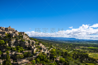 普罗旺斯,葛德,城镇,风景,法国,地形,乡村,小的,屋顶,自然美